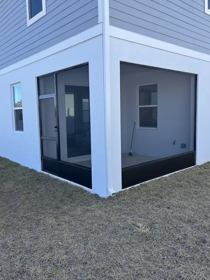 Close-up of seamless gutter and downspout detail, Central Florida