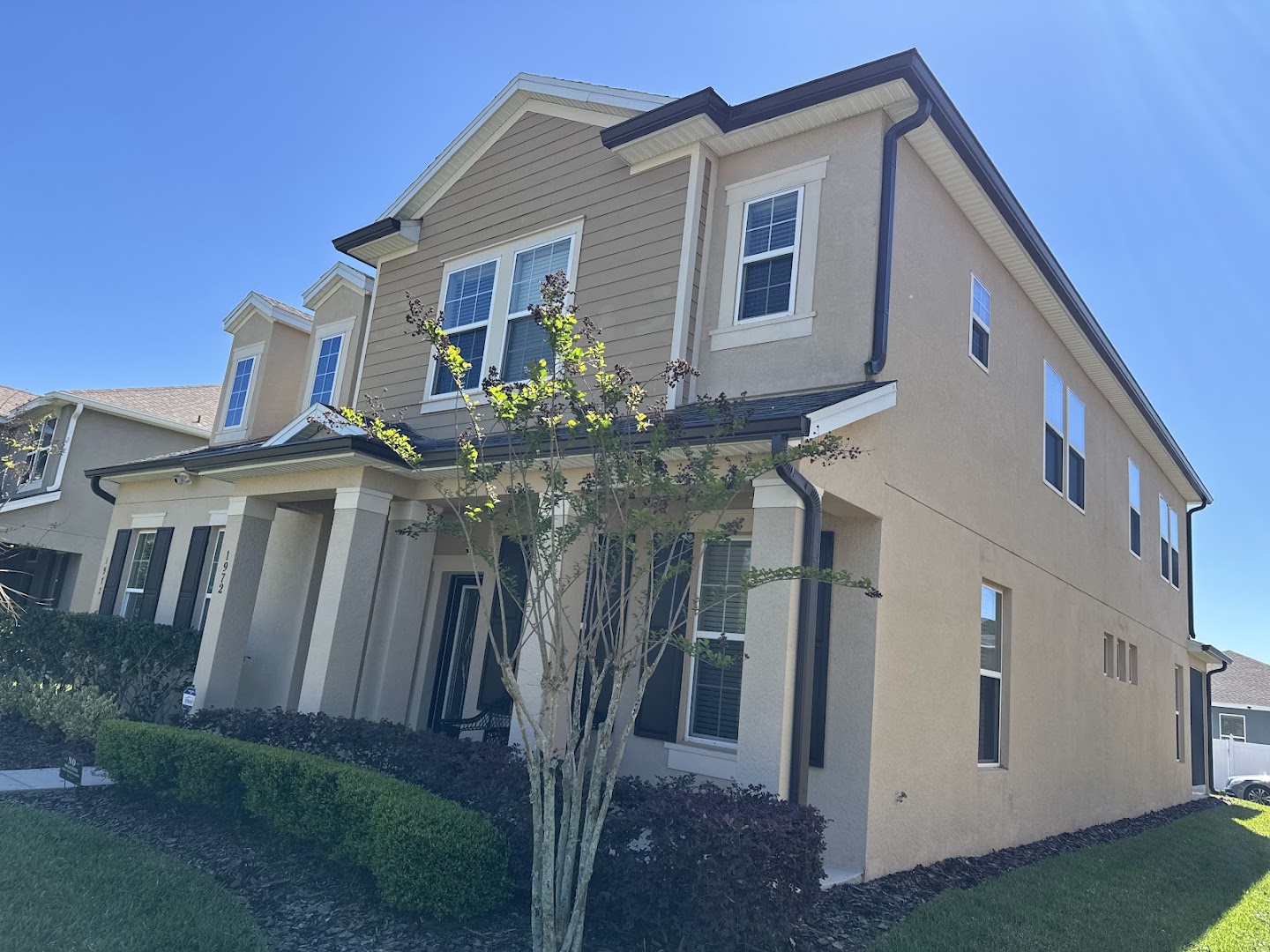 Two-story home with full gutter system, Central Florida